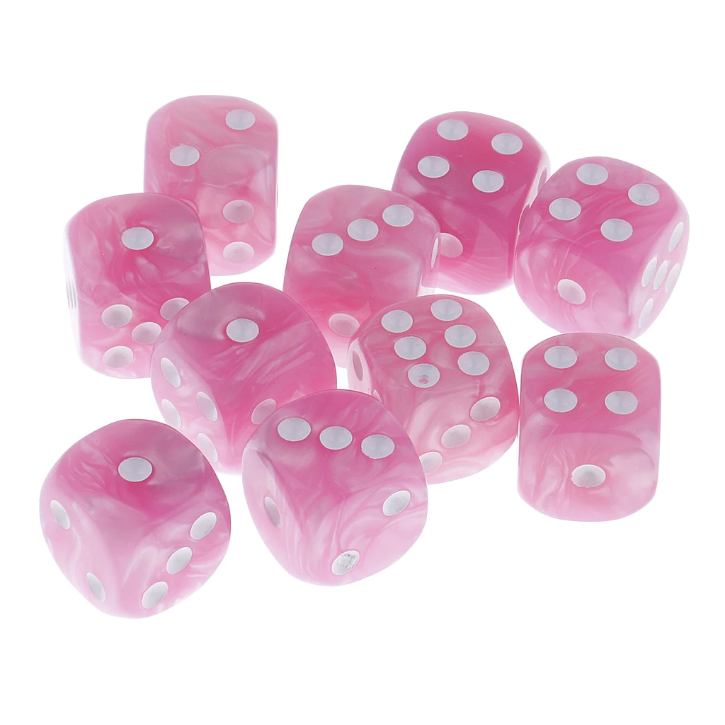 10 Pieces Plastic 6-sided Digital Dice D6 for Party Bar Table Game Accessory Gaming Dice Birthday Parties Board Game