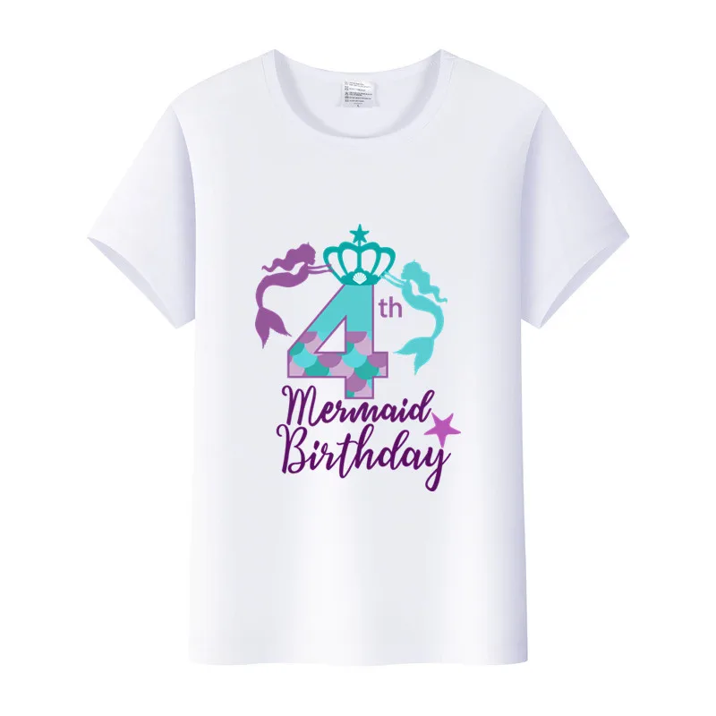 

1-10 year old girl blouse birthday party kids white T shirt graphic baby girl clothes toddler girl T shirt kids T shirt