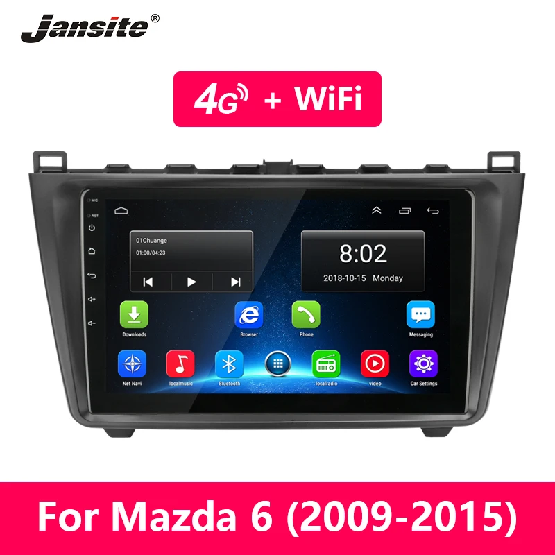 

Jansite Android Car Multimedia player for Mazda 6 Rui wing 2009-2015 Radio Tuner 4G internet WIFI FM GPS 1024* 600 Mirror Link