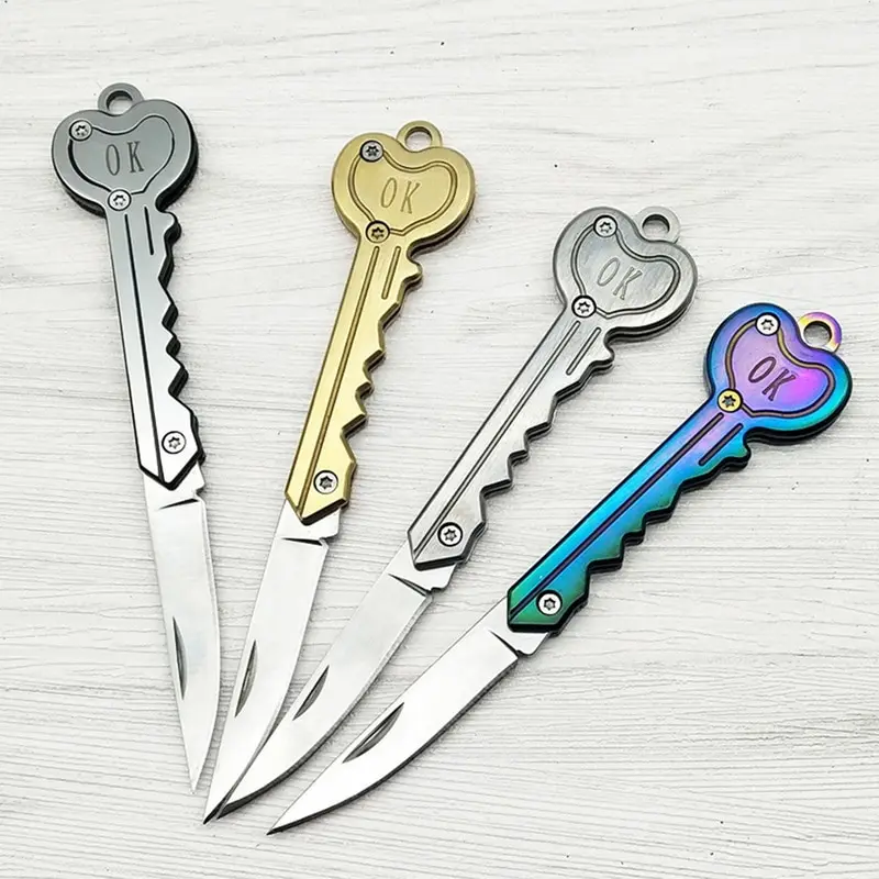 

Knife Mini Open kit gadget Keychain Fold Pocket Keyring Ring Box Package Multi Tool Camp Key Opener Survive Outdoor Blade