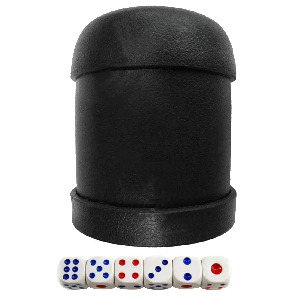 KTV Club Bar Black Hand Shaking Dice Cup Party Drinking Games Toy + 5 Dices