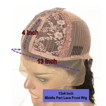 

Black Root 13x4/6 lace Part Wig Brown Color Middle Part U part Wigs Long For Black Women With Baby Hair