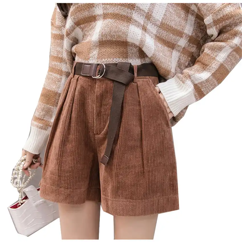 high waist corduroy shorts