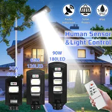 30/60/90W Водонепроницаемый светодиодный уличный свет Панели солнечные газон садовый светильник на открытом воздухе лампы Уличные светильники Водонепроницаемый солнечный уличный свет