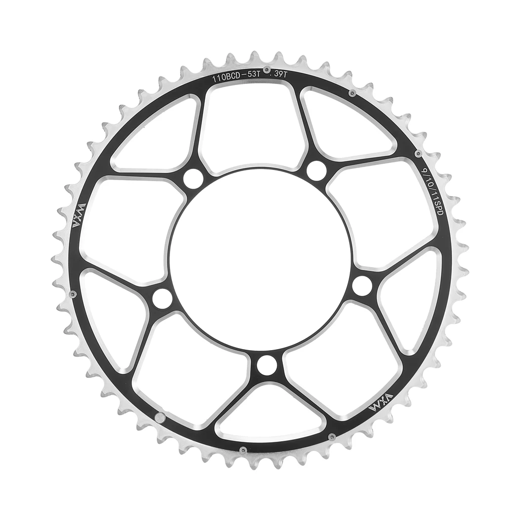 Bike Crankset VXM Bicycle Double Chainring 110BCD 34T 50T 36T 52T 39T 53T Road Bike Crankset Riding Disc Aluminum Chainwheel Folding Bike Disc
