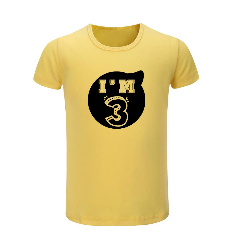 I'm 3 years old T-shirts 3rd birthday Pattern Kids Childs Graphic Printing Tee Shirts Boys Girls Short Sleeve Birthday Gift | Мать и