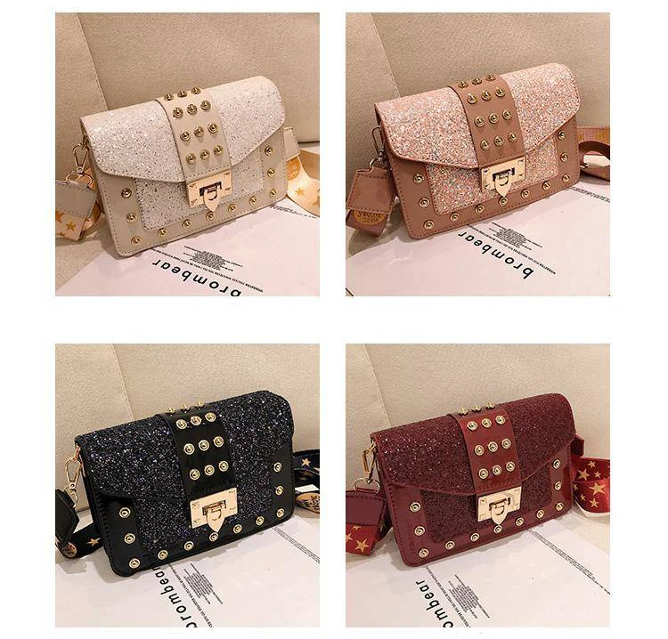 rivet bag bags women's handbags purses women shoulder crossbody bag pu leather  (4)