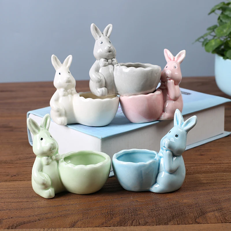 

Japanese cartoon rabbit cute plant fleshy flower pot Mini Very small Ceramics Small flower pot