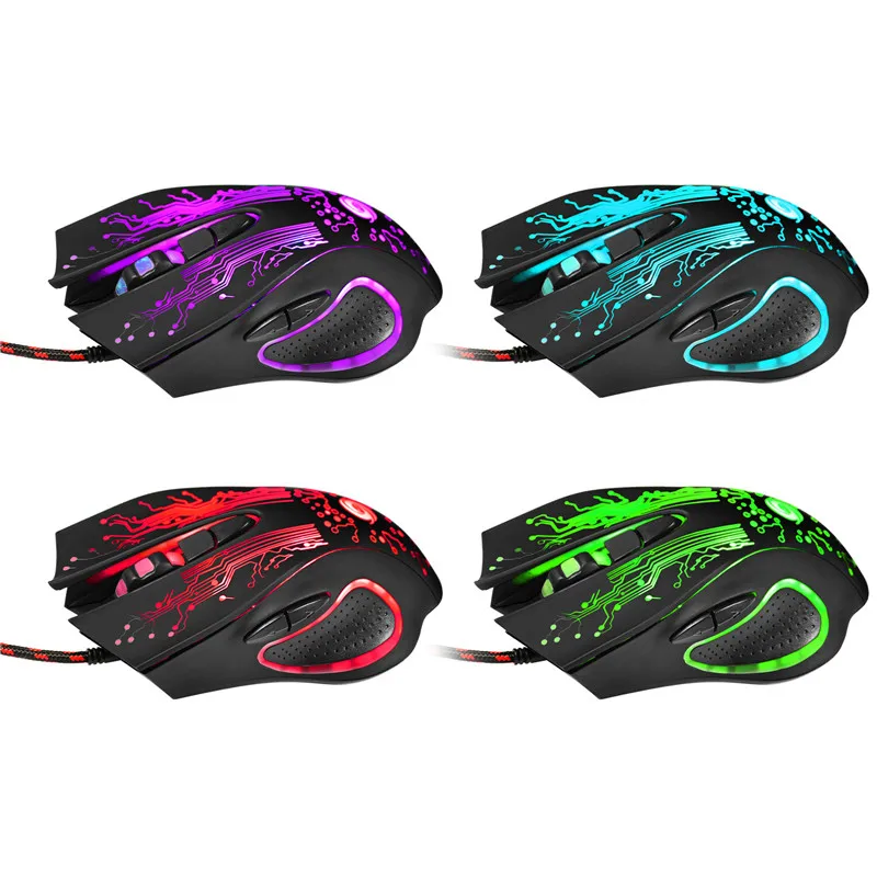 Hot Sell USB Wired Mouse Gaming Mice Colorful Luminescence 3200 DPI Optical Ergonomic Design For Laptop PC Gamer | Компьютеры и офис