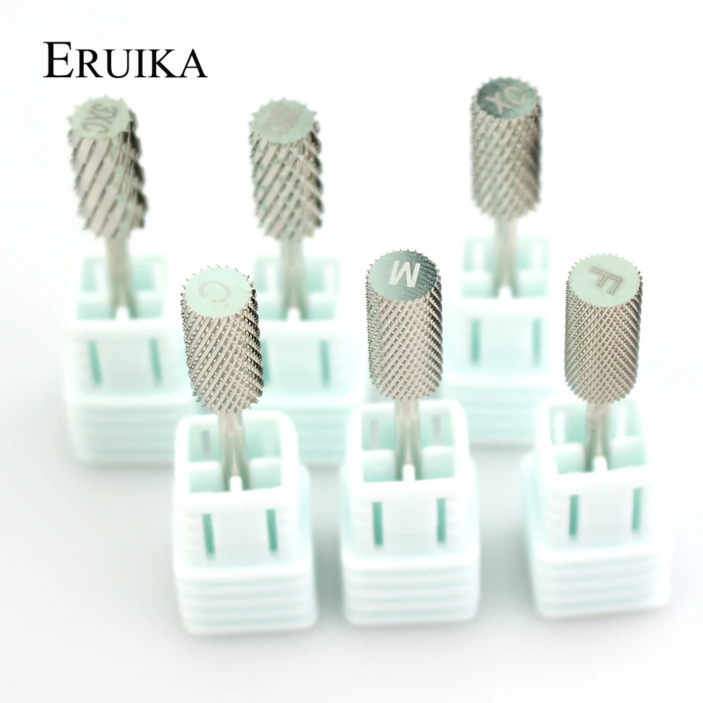 Маникюрные наконечники ERUIKA AAAA высококачественные Серебристые фрезы из карбида