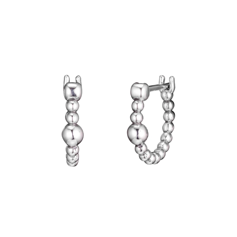 Серьги-кольца из серебра 925 пробы с бусинами | Украшения и аксессуары