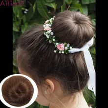 AILIADE синтетический шиньон Эластичный шнурок прямые шиньон волосы булочка postiche cheveux шиньон Updo конский хвост наращивание волос