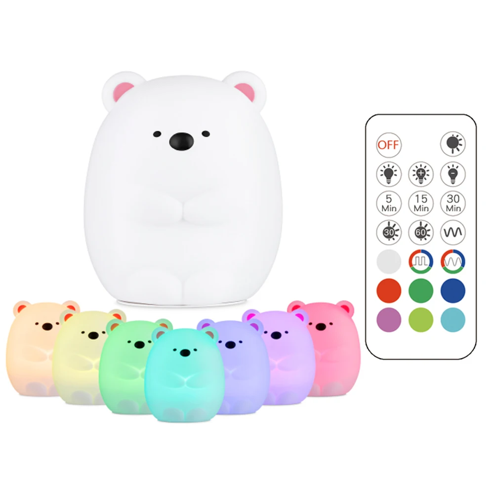 

Night Light for Kids Children Toy Gifts Bedrooms Decor Light Remote Control RGB Touch Sensor Silicone Light USB Rechargeable