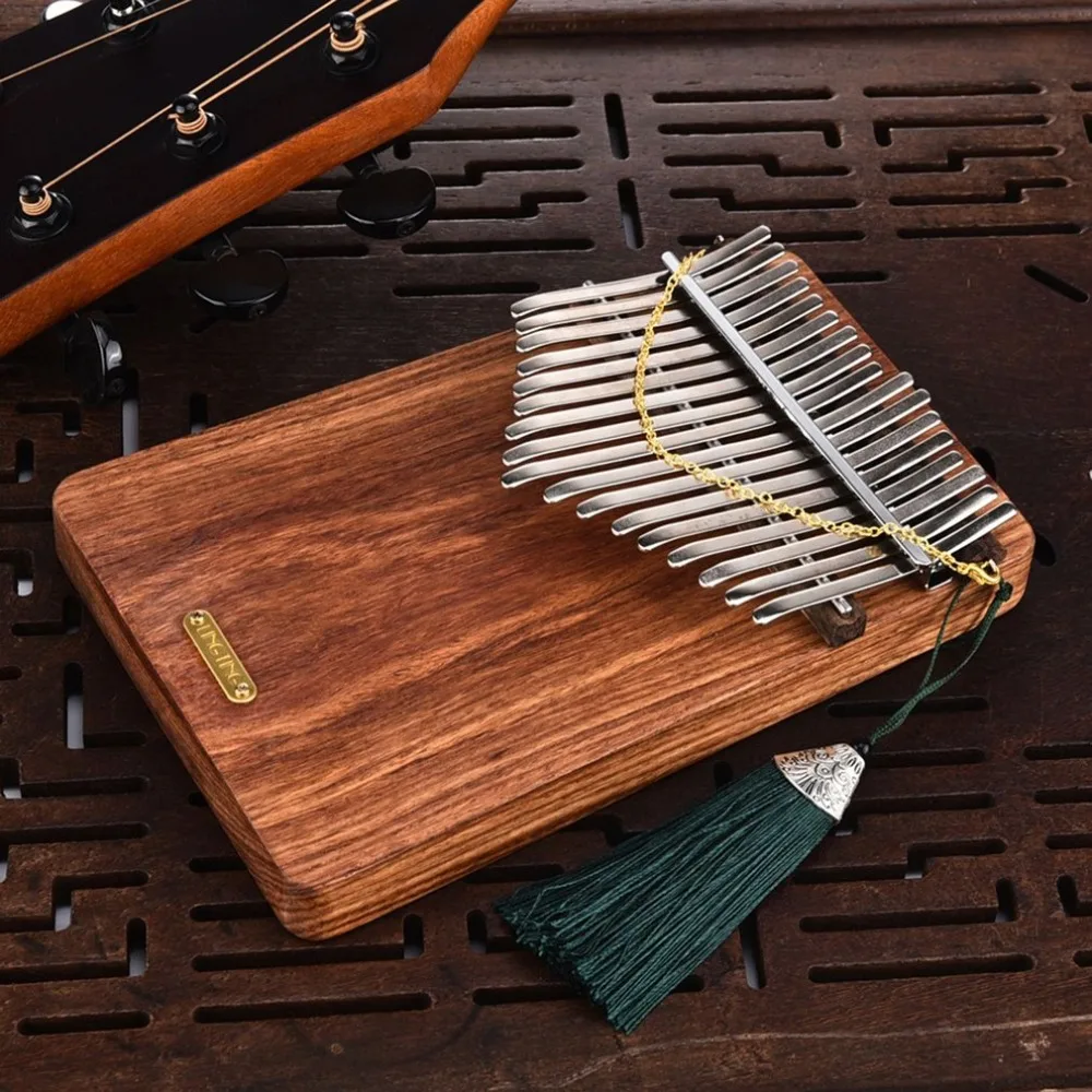 Durable 17 Key Kalimba Thumb Piano Solid Finger Piano Pocket Size for Beginners and Children African Dalbergia Wood