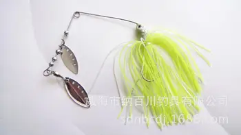 

15g Spinnerbait Metal Sequins Lures Silicone Skirt Jig Fishing Lure with mustad hook Wobbler Spinner Beard