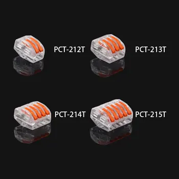 

Mini Fast Wire Cable Connectors Universal Compact Conductor Spring Wiring Connector PCT-212/213/214/215 Push-in Terminal Block