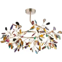 Современный светодиодный светильник-люстра из агата, Золотая люстра, роскошная ветка дерева, люстра, светильник для спальни/гостиной/кухни G4, лампа