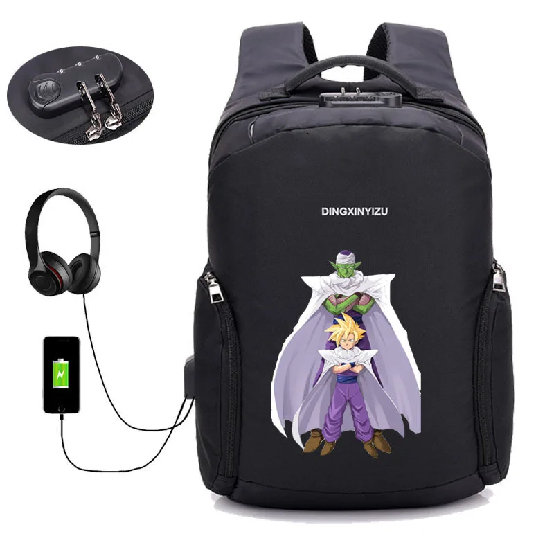 24 anime Dragon Ball Z backpack USB Charge Computer Backpacks Anti-theft bag student book Bags teenagers men women Travel backpack - Цвет: 24