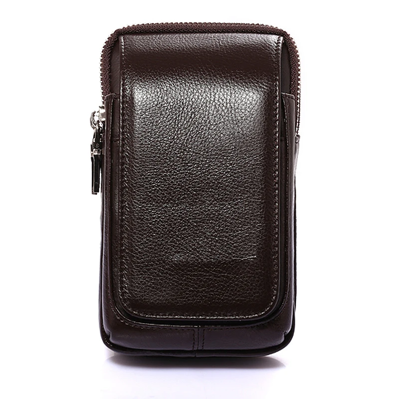 Повседневная мужская сумка из натуральной кожи брендовый поясной кошелек через