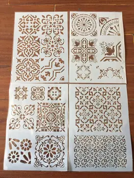 

4pcs / set A4 Window flower lace Stencils Painting Coloring Embossing Scrapbook Album Decorative Template