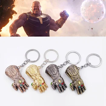 

Avengers 4 Endgame Infinity Gauntlet Keychain Thanos Key Chain Cosplay Prop Accessories Metal Key Ring