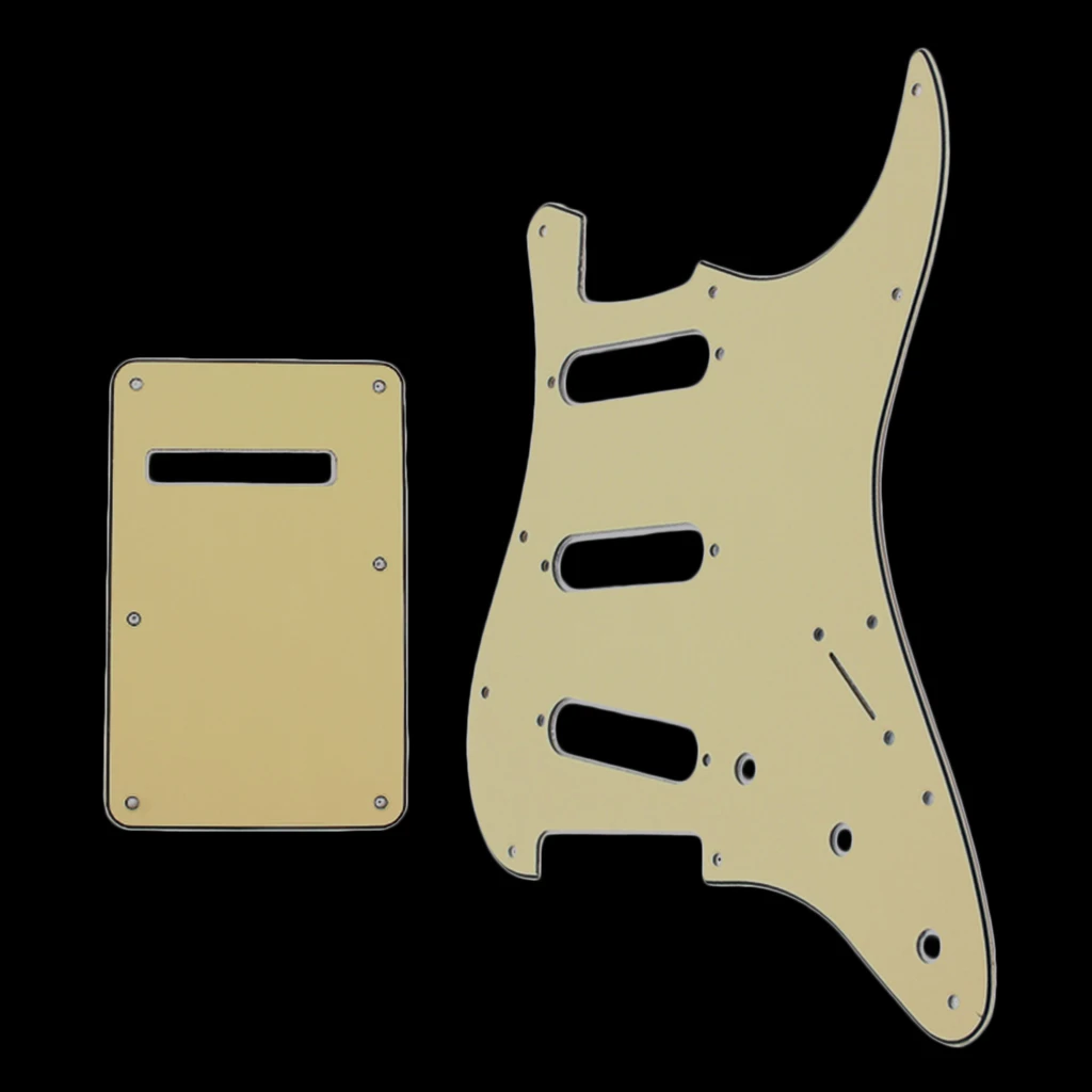 Guitar SSS Pickguard Protector 3Ply + Back Plate for Fender Style Electric Guitar