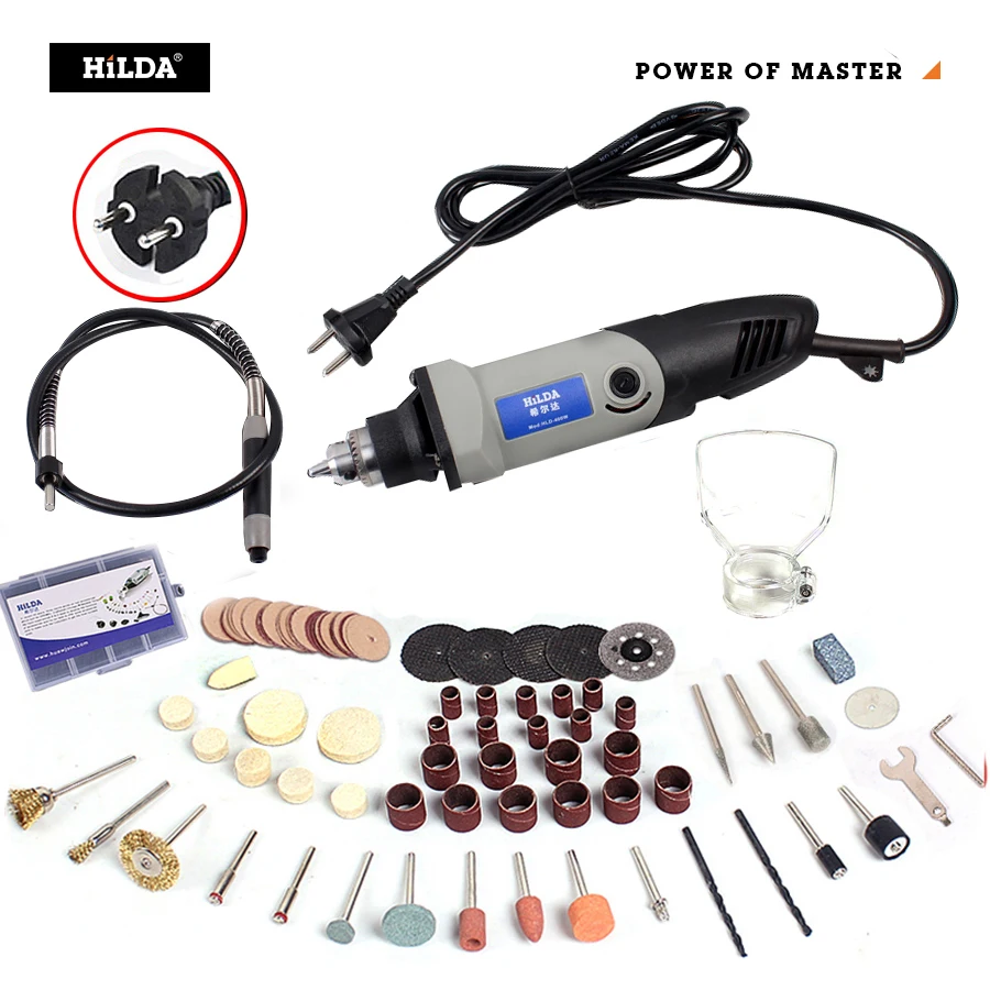 Elétrica para Dremel Moedor de Velocidade Hilda Mini Broca Ferramentas Rotativas Variável Moagem Toolwith Gravura Acessórios 400 w