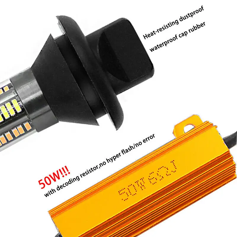 2x1156 BAU15S 66 SMD светодиодный светильник Canbus Switchback Белый DRL& Янтарный указатель поворота