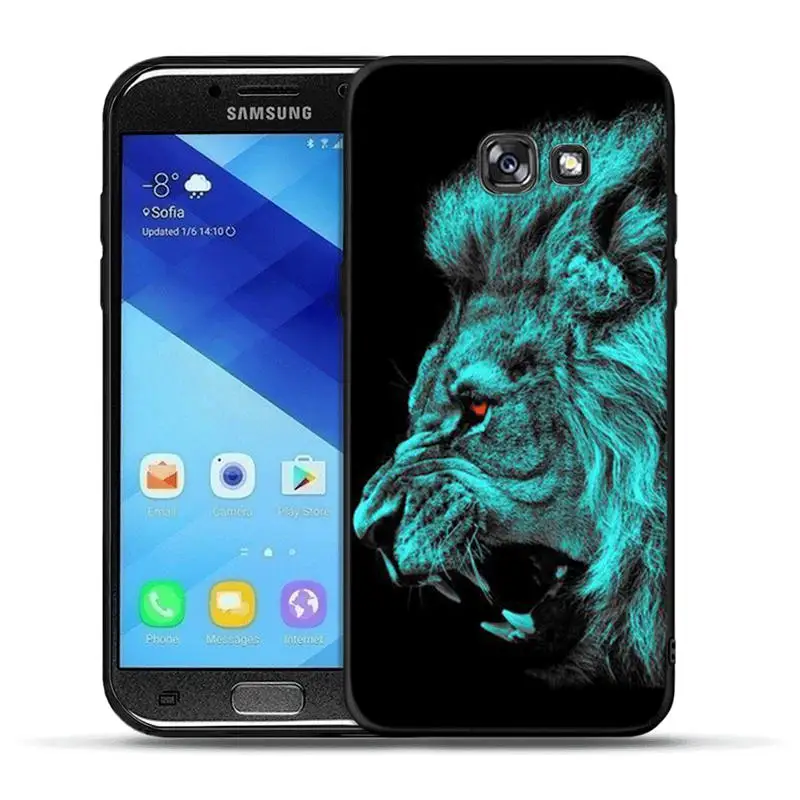 Льва Cat Чехол для Samsung Галактики A7 A5 A3 2016 2017 A8 A6 плюс A9 2018 чехол телефона A50 A30 A20 Fundas
