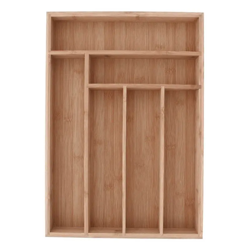 6 решетчатых бамбуковых кухонных столовых приборов, поднос, разделители для ящиков, коробка для хранения, органайзер 72XF