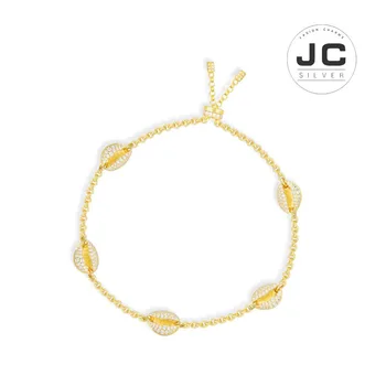 

New Fashion Charms Silver 925 Original Copy Jewelry,Adjustable Bracelet With Five Small Seashells For Women With Mono Logo Gift