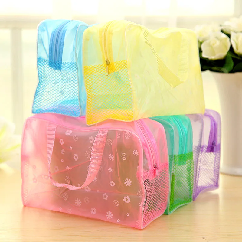  Waterproof transparent bath bag cosmetic bags portable travel bathroom finishing wash bag shower ro