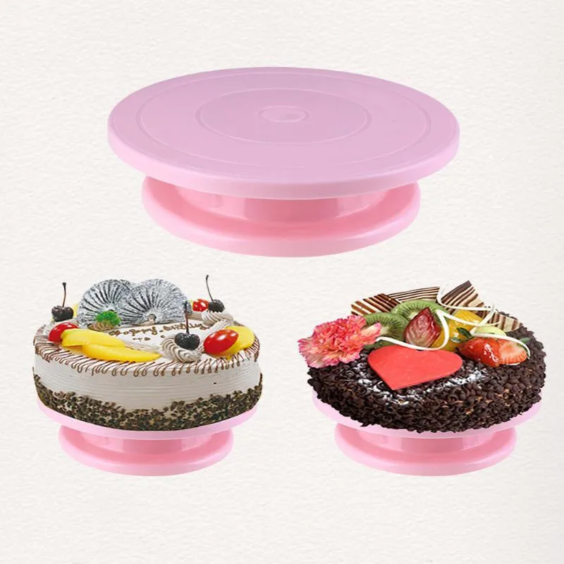  Cake Plate Turntable Rotating Anti-skid Round Cake Stand Cake Decorating Rotary Table Kitchen DIY P