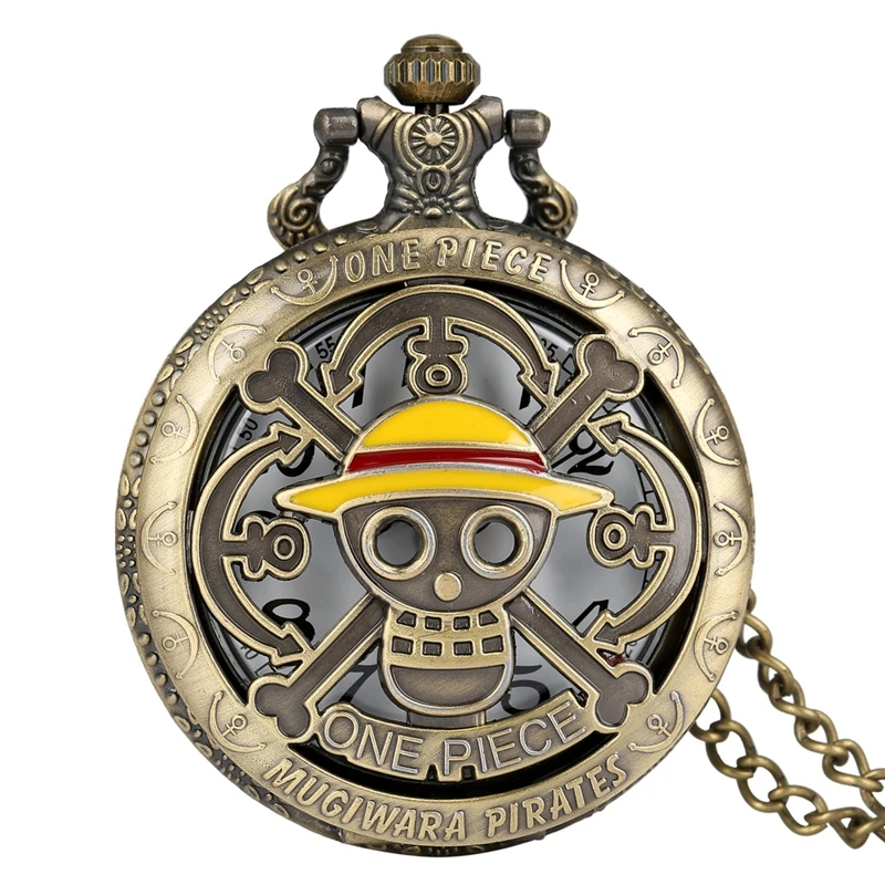 Japanese Anime One Piece Theme Quartz Pocket Watch Yellow Luffy Hats Pendant Pocket Watch Necklace Clock Gifts For Students Fans Pocket Fob Watches Aliexpress