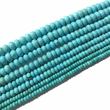 

Natural Blue TQ Stone Rondelle Loose Bead Healing Energy DIY Jewelry Making & Bracelet Necklace Handcraft Design 4x6mm 5x8mm