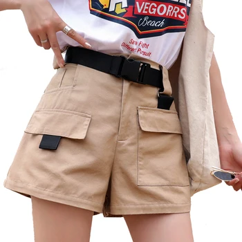 

Overalls Pants 2019 Summer Casual High Waist Capris Women Loose Casual Multi-pocket Straight Capris Fashion Street Style Clothes