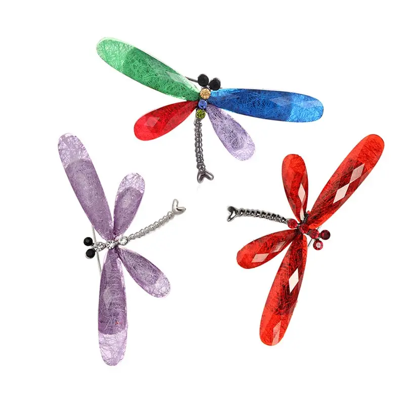 Женская/Мужская брошь в виде стрекозы Винтажная насекомого с кристаллами форме