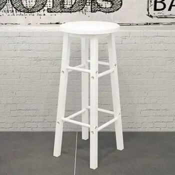 white Solid wood bar stools bar retro bar chair fashion European high chair 70cm reinforced version walnut hand chair - Цвет: white