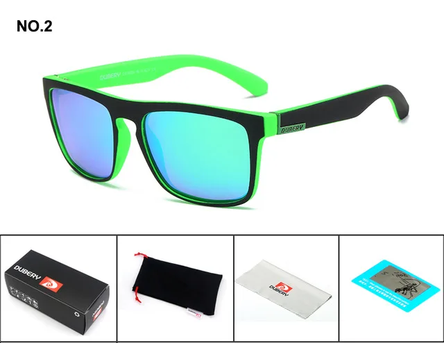 DUBERY Polarized Sunglasses Men's Aviation Driving Shades Male Sun Glasses For Men Retro Cheap Luxury Brand Designer Oculos 731 - Цвет линз: 2