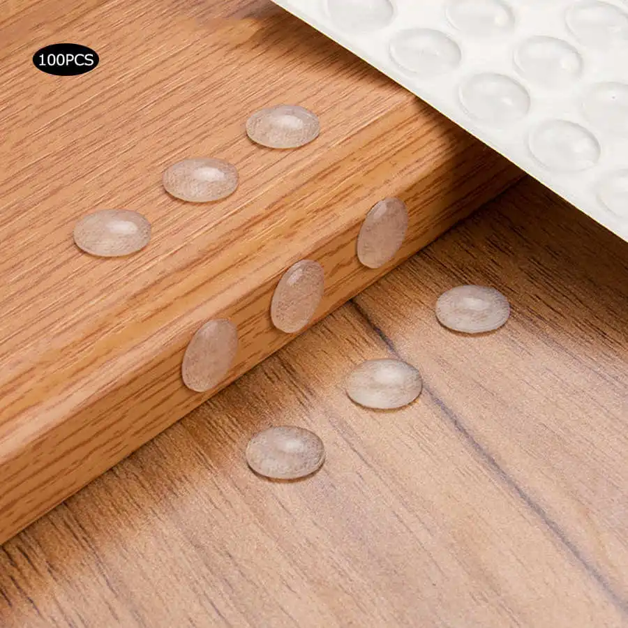 200Pcs 10x3mm Self-Adhesive Silicone Foot Pads Transparent Anti-Slip Mat Furniture Cabinet Buffer Bumper Damper Floor Protector