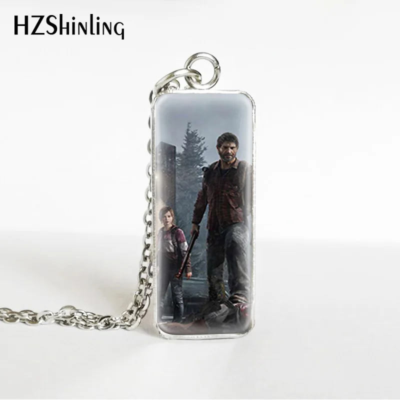 3 HZSHINLING последняя из нас игра прямоугольный из нержавеющей стали стеклянные подвески серебряные ювелирные изделия оптом - Окраска металла: 3