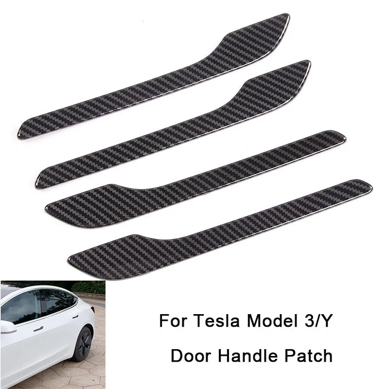 

4 шт., наклейки на дверную ручку Tesla Model 3, Y 2017-2021
