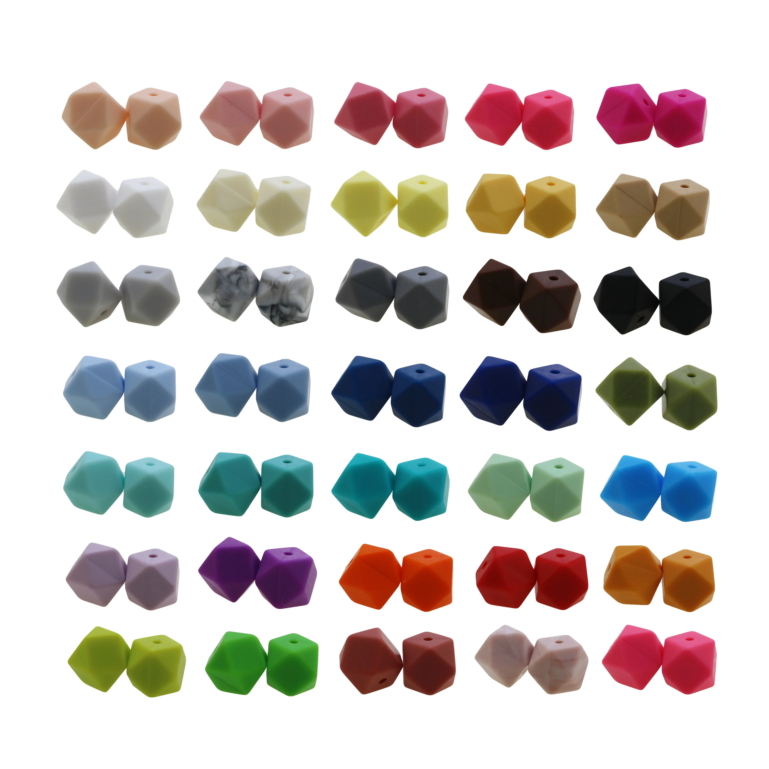 Mini Hexagon silicone beads Baby BPA Free DIY Necklace Pacifier Chain Teething Beads 11MM Teether | Мать и ребенок
