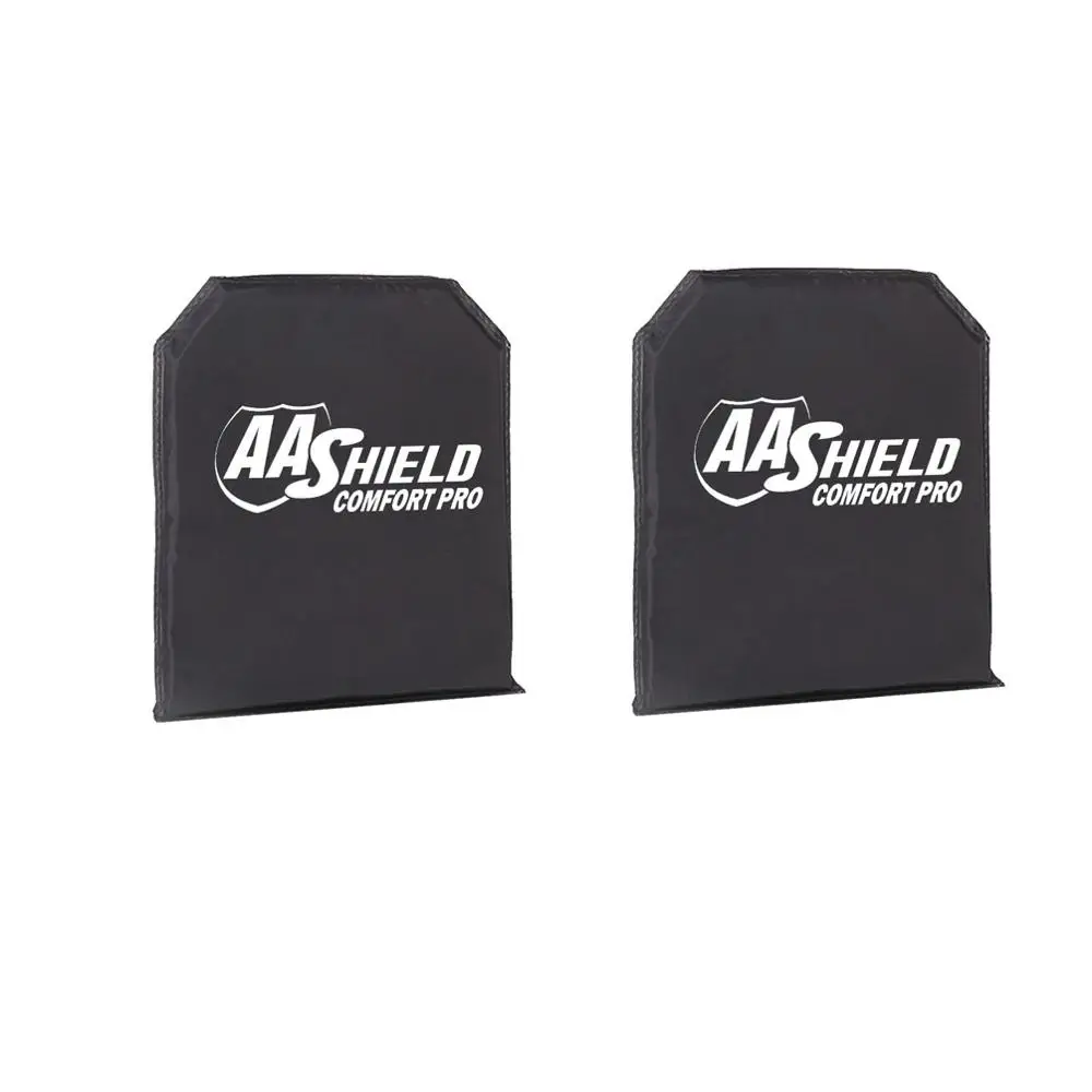 AA Shield Comfort-Pro Series Bulletproof Soft Body Armor Plate Self Defense Ballistic Level NIJ HG2/IIIA 10x12 SAPI Cut Pair |