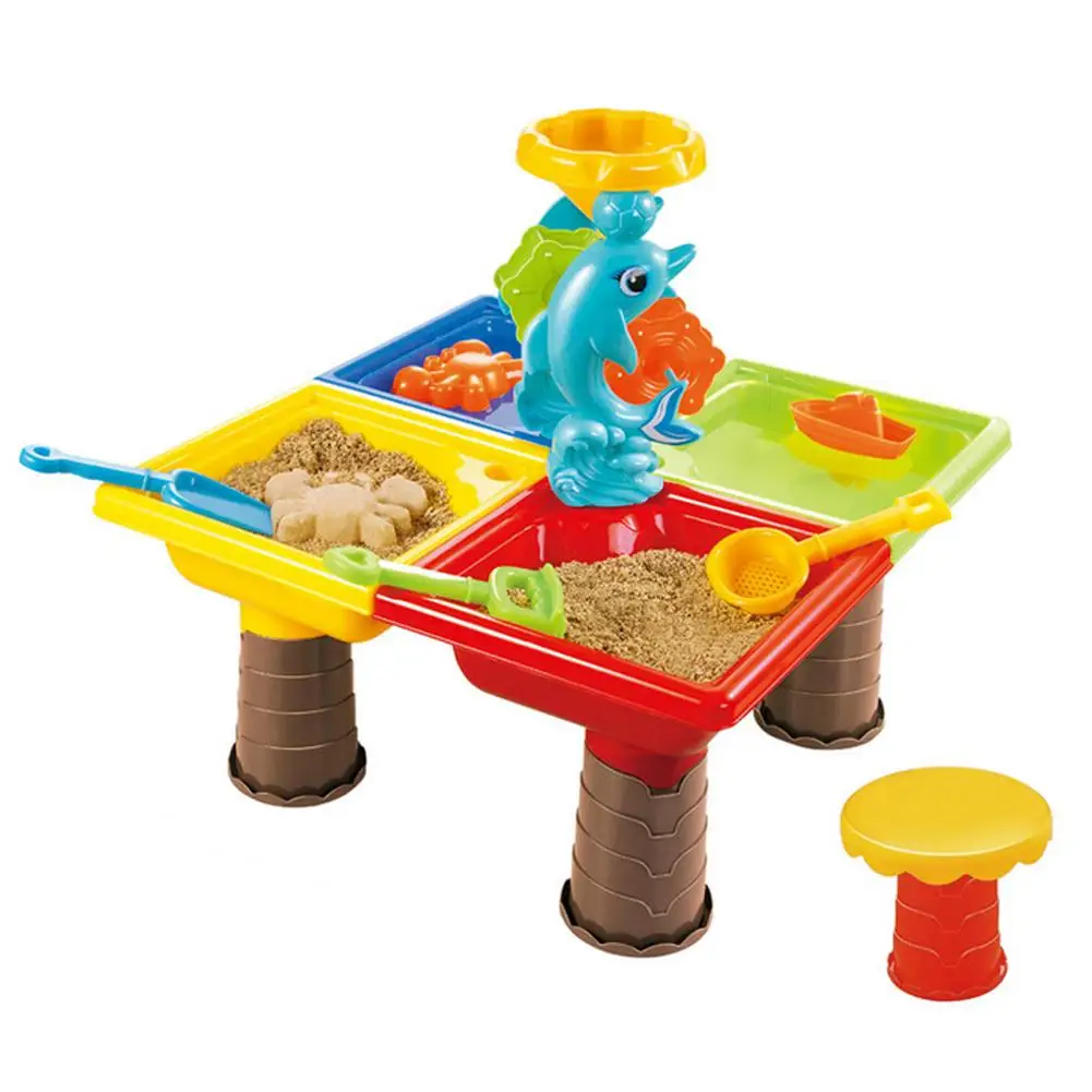 1 ensemble enfants plage Table sable jouer jouets ensemble bébé eau sable dragage outils couleur aléatoire plage Table jouer sable piscine ensemble