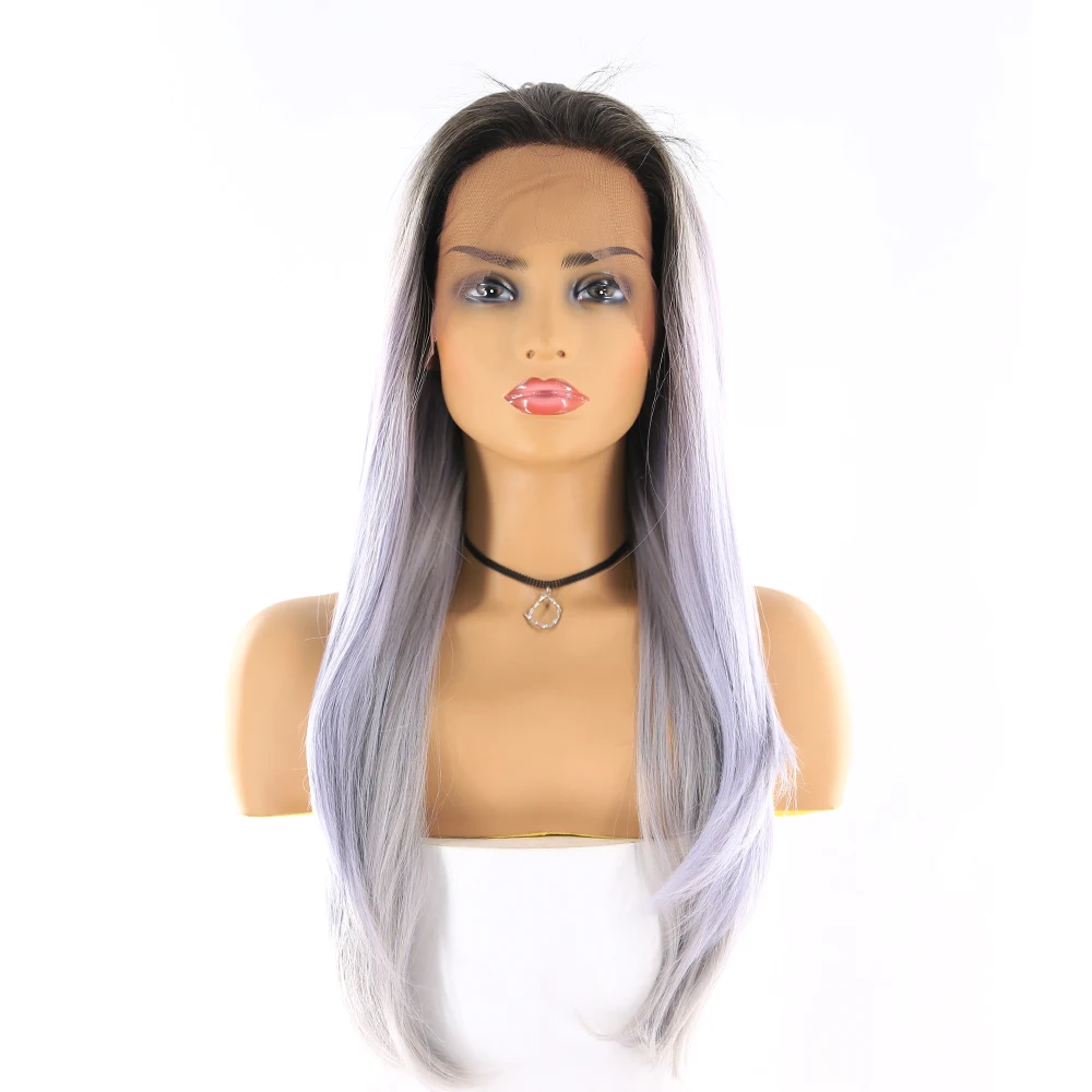 13x4 Lace Front Synthetic Wigs For Black Women SOKU 22 24 26 Inch Ombre Blonde Brown Black Straight Lace Wigs Heat Resistant Wig