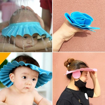 

Adjustable Baby Shampoo Cap Wash Hair Kids Bath Visor Hats Shield Waterproof Ear Protection Eye Children Hats Infant Accessories