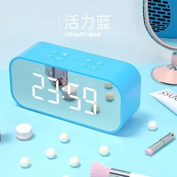 

Digital LED Mirror Alarm Clock Snooze Table Clock Wake Up Light Electronic Large Time Portable Bedside Sleep Alarm Clock MM60NZ