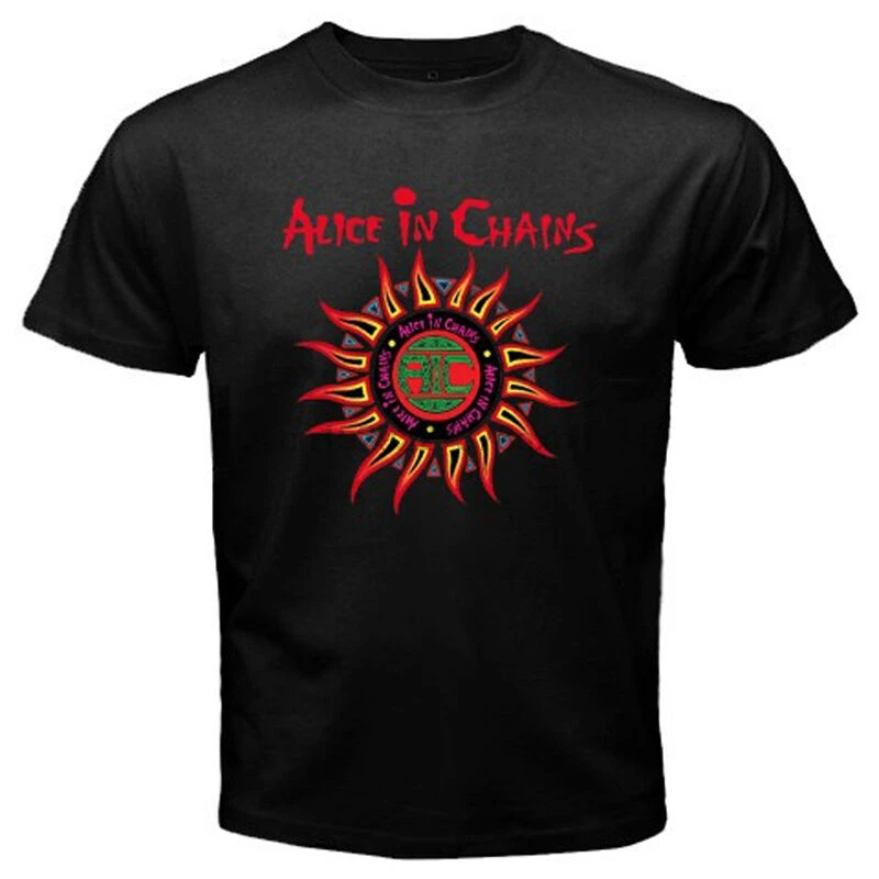 Naleving van Goedkeuring Snoep Alice In Chains Sun Logo Rock Band Music Album Men Black T-shirt Size S To  3xl - Tailor-made T-shirts - AliExpress