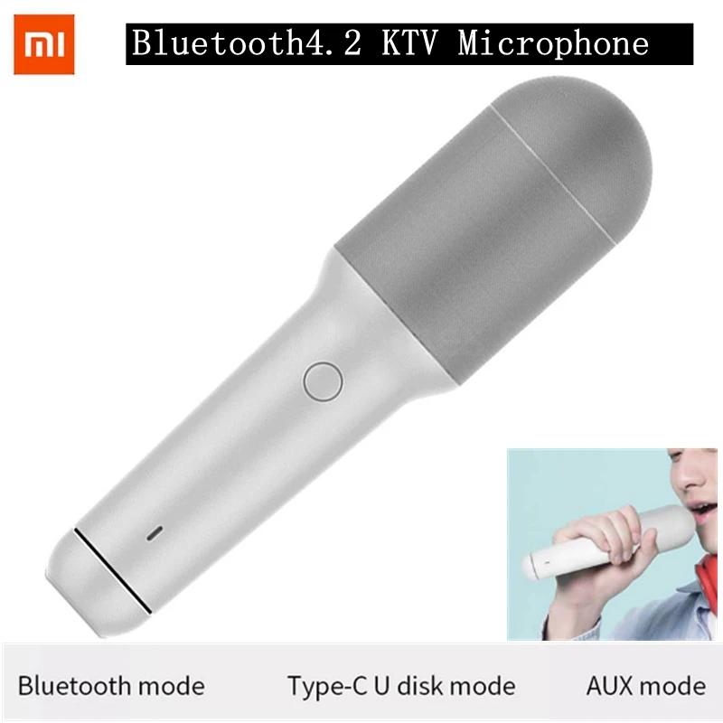 

Xiaomi YMI Microphone Wireless Bluetooth4.2 Handheld Professional Karaoke Recording Music Player Singing Recorder KTV Microphone